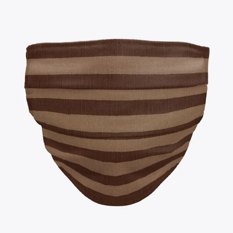 Striped Face Mask - Brown