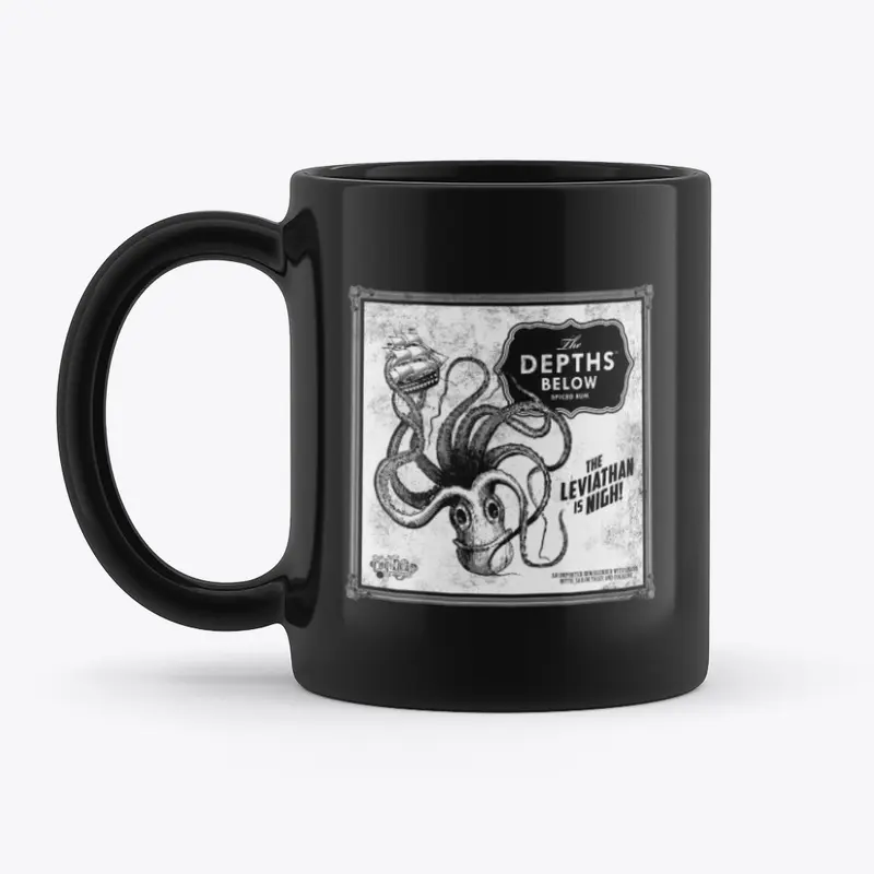 The Depths Below Black Coffee Mug